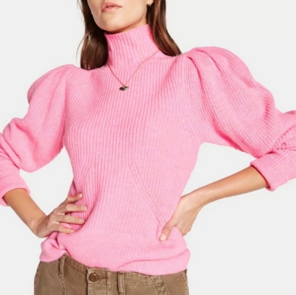 Nwt Frame Denim Wool & Cashmere Puff Sleeve Sweater - Picture 2 of 16